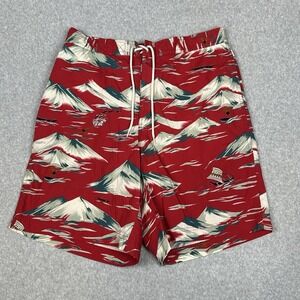 VTG Polo Ralph Lauren Sport Board Shorts Mens M Red 8" Swim Surfer Volcano Aloha